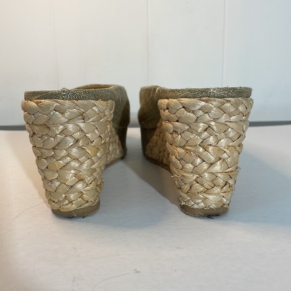 Chinese LAUNDRY Linen Peep Toe Espadrille Braided Platform Wedge Shoe Size 8.5 - Picture 6 of 9